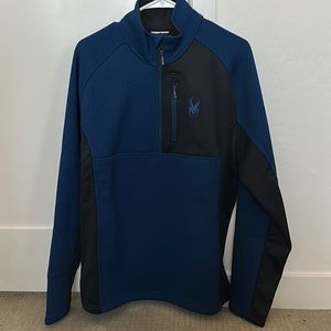 Spyder 1/4 zip mens blue size large never worn